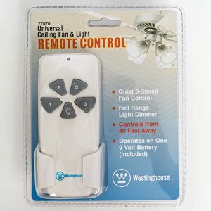 Westinghouse 77870 Universal Ceiling Fan & Light Remote Control NEW White